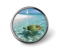 The fun of turtles on sallow beach round badge metal buttons exquisite round badge circular button parts fashion classic pin holders buttons for