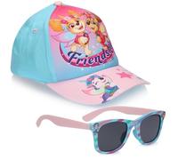 The Geeky Pop Paw Patrol Mädchen Set - Baseball Cap + Sonnenbrille - Skye & Everest - Einheitsgröße 5-12 Jahre - UV400-Schutz - Pink/Türkis