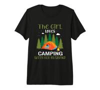 The Girl Loves Camping with Her Husband Camper Adventure Premium T-Shirt