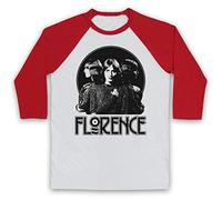 The Guns Of Brixton Florence Welch Florence and The Machine Triple Face 3/4 Hulse Retro Baseball T-Shirt, Weiß & Rot, XL
