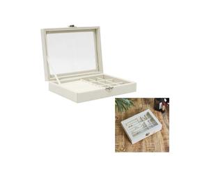 THE HOME DECO FACTORY Schmuckkasten in Creme - (B)20 x (H)4,5 x (T)15 cm - 15% | Schmuckkaesten