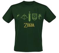 The Legend of Zelda Quest Essentials Männer T-Shirt grün S 100% Baumwolle Fan-Merch, Gaming