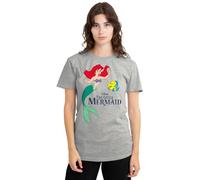 The Little Mermaid Damen Disney The Little Mermaid Ariel Flounder Ladies T Shirt, Athletic Heather T-Shirt (1er Pack)