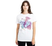 The Little Mermaid Damen Disney The Little Mermaid Ocean of Dreams with Ariel Ladies T Shirt, White T-Shirt (1er Pack)