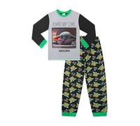 The Mandalorian Baby Yoda Power Nap Jungen Mädchen Langes Pyjama-Set Star Wars Kinder-PJs, grau, 11-12 Years