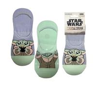 The Mandalorian & Grogu Füßlinge für Jungen und Mädchen - 2er Pack unsichtbare atmungsaktive Star Wars Socken, kurze rutschfeste Kindersocken, Größe 36/43