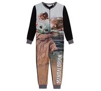 The Mandalorian Onesie für Kinder Baby Yoda Pyjamas Jungen All In One Star Wars Fleece Pjs Nachtwäsche Loungewear mit Reißverschluss