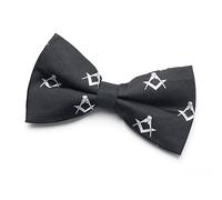 THE MASONIC COLLECTION Freimaurer-Fliege aus 100% Seide - Quadrat und Kompass - vorgebunden und verstellbar - Freimaurer-Geschenk für Männer