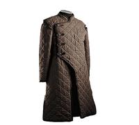 THE MEDIEVALS Dick gepolsterter Gambeson-Mantel, Aketon, volle Länge, Jacke, Rüstung, Kostüme, Kleid, SCA, Braun, 4XL