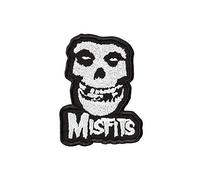 The Misfits Patch - Bestickter Crimson Ghost Skull - Punk Rock Band Logo Patches - Horror Punk Music - Iron On Embroidery - Größe: 7,6 x 9,9 cm