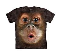 The Mountain Big Face Baby Orang-Utan Adult T-Shirt, Braun, 4XL