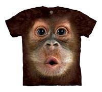 The Mountain Big Face Baby Orang-Utan T-Shirt für Erwachsene, Braun, XL