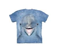 The Mountain Dolphin Face Adult T-Shirt, Blue, 2XL
