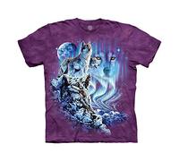 The Mountain Find 10 Wölfe T-Shirt für Erwachsene, Blau und Violett, 2XL