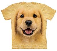 The Mountain Golden Retriever Puppy T-Shirt für Erwachsene, Gelb, Größe 3XL