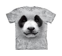 The Mountain Herren Big Face Panda T-Shirt, Herren, Snowy Owls Adult T-Shirt, grau, X-Large