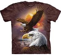 The Mountain Herren T-Shirt Adler und Wolken - Braun - Groß