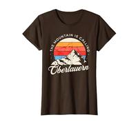 The Mountain is Calling Obertauern Skifahrer, Snowboarder T-Shirt, Damen, Braun, XXL