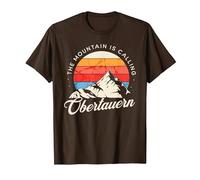 The Mountain is Calling Obertauern Skifahrer, Snowboarder T-Shirt, Herren, Braun, M