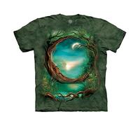 The Mountain Moon Tree Erwachsenen-T-Shirt, Grün, 3XL