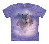 The Mountain Northern Lights Adult T-Shirt, Purple, Large