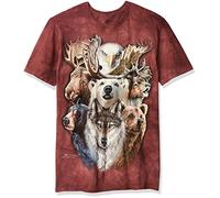 The Mountain Northern Wildlife Collage Adult T-Shirt, Brown, XL