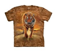 The Mountain Rising Sun Tiger T-Shirt für Erwachsene, Gold, 3XL