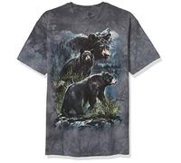 The Mountain Three Black Bears T-Shirt für Erwachsene, Blau und Grau, Größe 3XL