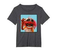 The Muppets Animal Trendsetter T-Shirt, Damen Große Größen, Anthrazit Meliert, 4X