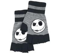 The Nightmare Before Christmas Jack Face Unisex Kurzfingerhandschuhe grau meliert/schwarz one size
