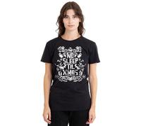 The Nightmare Before Christmas No Sleep Till Xmas Ladies T Shirt, Black, XX-Large