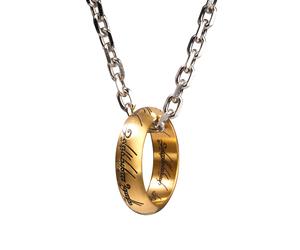 The Noble Collection - Der Eine Ring - Edelstahl an 61 cm Kette, lasergraviert, offizielles Herr-der-Ringe-Sammlerstück 1 Stk.