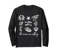 The Ocean is Calling Sea Life Coastal Marine Beach Nature Langarmshirt