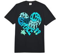 The Ocean is My Happy Place Sea Beach Life Better Flip Flops Comfort Colors Adult Heavyweight T-Shirt