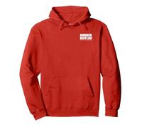 The Office Dunder Mifflin Logo auf der linken Brust und am Rücken Pullover Hoodie, Unisex für Erwachsene, Rot, XXL