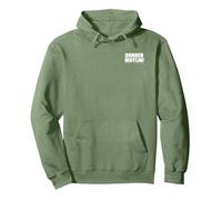 The Office Dunder Mifflin Logo auf der linken Brust und am Rücken Pullover Hoodie, Unisex für Erwachsene, Salbeigrün, XL