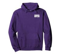 The Office Dunder Mifflin Logo auf der linken Brust und am Rücken Pullover Hoodie, Unisex für Erwachsene, Violett, XL