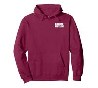 The Office Dunder Mifflin Logo auf der linken Brust und am Rücken Pullover Hoodie, Unisex für Erwachsene, Kastanienbraun, XXL