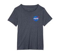 The Official NASA Insignia T-Shirt T-Shirt, Damen Große Größen, Blau Meliert, 4X