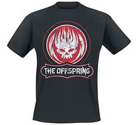 The Offspring Distressed Skull Männer T-Shirt schwarz S 100% Baumwolle Band-Merch, Bands, Totenköpfe