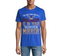 The Only Good View of A Thunderstorm is in Your Rearview Mirror Crew Neck Cotton Men's T-Shirt Royal Blue, königsblau, XXL