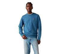 Sweatshirt LEVI'S "SWEATSHIRT NEW ORIGINAL CREW", Herren, Gr. M, true indigo mid indigo french terry, Sweatware, Obermaterial: 100% Baumwolle, normal hüftbedeckend, Rundhals, Rippbündchen, Sweatshirts