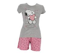 The Peanuts Snoopy | Minnie Maus Schlafanzug Damen Frauen Pyjama Set Kurzarm Nachthemd Oberteil Hose Freizeitanzug Pjs S M L XL XXL (DE/NL/SE/PL, Alphanumerisch, L, Regular, Regular, Rosa)