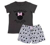 The Peanuts Snoopy | Minnie Maus Schlafanzug Damen Frauen Pyjama Set Kurzarm Nachthemd Oberteil Hose Freizeitanzug Pjs S M L XL XXL (DE/NL/SE/PL, Alphanumerisch, XXL, Regular, Regular, Schwarz)