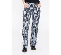 The Ragged Priest - Wave Print Dad Light Blue/Black - Jeans - Blau - W26 - 100% Baumwolle,Denim Blau W26