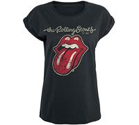 The Rolling Stones Plastered Tongue Frauen T-Shirt schwarz Band-Merch, Bands M