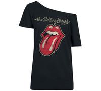 The Rolling Stones Plastered Tongue Frauen T-Shirt schwarz Band-Merch, Bands M