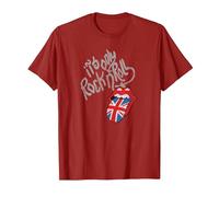 The Rolling Stones Rock N Roll UK Zunge T-Shirt, Herren, Cranberry, XL