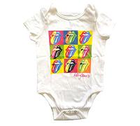 The Rolling Stones Schlafstrampler Two Tone Tongues Nue offiziell Weiß 0 to 24 X Large (12-18 months)