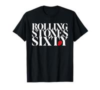 The Rolling Stones Sixty T-Shirt - Schwarz, Crew-Ausschnitt, T-Shirt, Party, Lässig - Unisex Erwachsene, Unisex Kinder, S